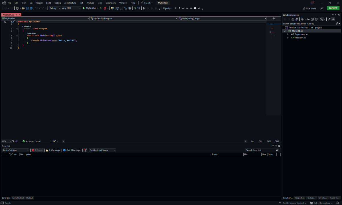 Visual Studio IDE